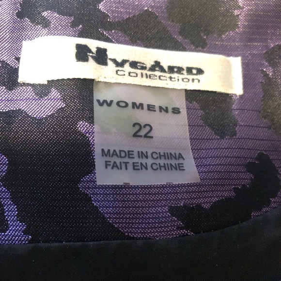 Plus Size 22 Nygard Collection Purple Black Ombre Leopard Print Satin Lined - Picture 14 of 15